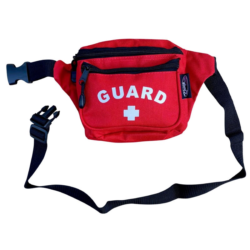 Kemp USA â€“ Lifeguard Fanny Pack/Hip Pack with GUARD Logo - Water-Resistant and Durable Waist Bag for Medical Supplies & Lifeguard Gear - Red - Image 4